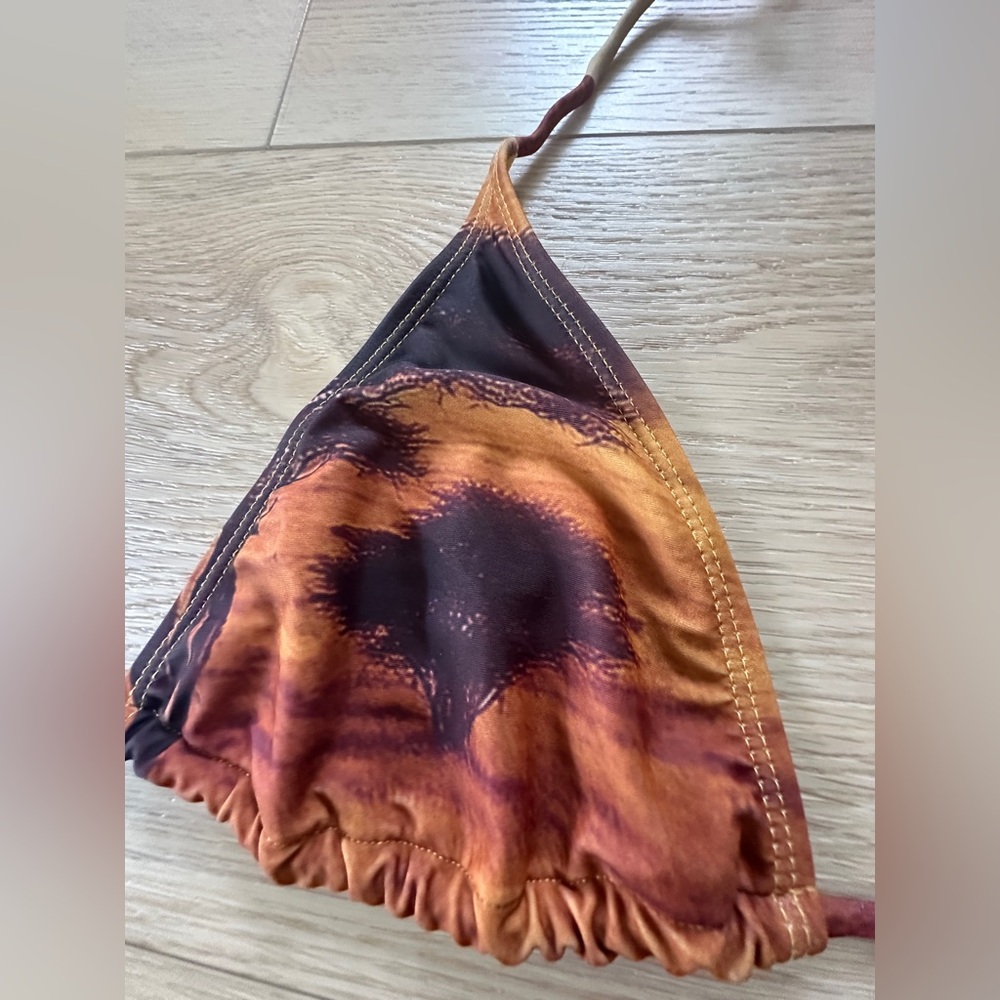 NWOT Musera Earthy Brown and Tan Bikini Top - Picture 4 of 8